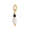 Natural Lapis Lazuli Faceted Round & Shell Pendants G-OY009-86G-3