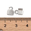 Anti-Tarnish Rhodium Plated 925 Sterling Silver Folding Crimp Ends STER-D006-25P-3