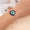 Bohemian Style Apple Shape Evil Eye Charm Glass Seed Bead Link Bracelets SC9475-2-2