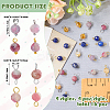 16Pcs 4 Styles October Birthstone Natural Plum Blossom Tourmaline Pendant and Connector Charms PALLOY-SW00115-2