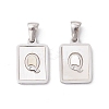 304 Stainless Steel Pave Shell Pendants STAS-G327-01P-Q-1