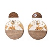 Transparent Resin & Walnut Wood Dangle Stud Earrings Sets EJEW-JE04281-7