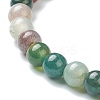 Natural Indian Agate Beaded Stretch Bracelets BJEW-A117-A-46-3