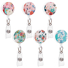 6Pcs 6 Colors Flat Round ABS Plastic Badge Reel AJEW-CA0002-09-1