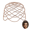 1Pc Rhinestone Mesh Headpiece Cap AJEW-HY0002-55G-1