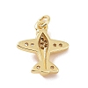 Brass Micro Pave Cubic Zirconia Charms KK-C012-42G-2