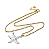 304 Stainless Steel Summer Beach Pendant Box Chain Necklaces NJEW-K389-01GP-02-3