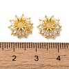 Brass Micro Pave Clear Cubic Zirconia Bead Caps KK-C072-01A-G-3