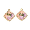 Light Gold Tone Alloy Enamel Pendants ENAM-B028-02KCG-01-1