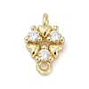 Brass Micro Pave Clear Cubic Zirconia Connector Charms LS-KK-Z094-08G-01-1