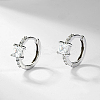 Anti-Tarnish Rhodium Plated Platinum 925 Sterling Silver Hoop Earrings OB9176-4-1