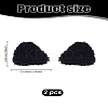 2Pcs Cat Ear Shape Plush Claw Hair Clips OHAR-LP0001-16B-2
