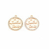 Brass Micro Pave Clear Cubic Zirconia Pendants KK-S364-264-1