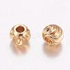 Brass Corrugated Beads KK-P117-12G-1