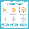 36Pcs 6 Styles 201 Stainless Steel Wire Pendants FIND-PH0027-07-2