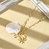 Summer Beach Natural Shell & 304 Stainless Steel Pendant Necklaces for Women NJEW-P323-01B-G-2