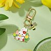Rabbit Bees Alloy Enamel Pendant Decorations HJEW-JM02701-01-1