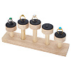 5-Slot PU Leather Round Tiered Ring Organizer Display Stands with Wooden Base RDIS-WH0001-39B-1