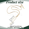 2Pcs 2 Colors 304 Stainless Steel Rectangle Pendant Slider Lariat Necklaces for Women NJEW-HY0001-22-2