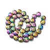 Electroplated Natural Lava Rock Beads Strands G-A256-F01-01J-3