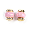 Resin Beads with Brass Rhinestone Rondelle KK-H490-05G-01-1