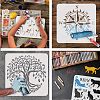4Pcs 4 Styles Sea Animals Theme PET Hollow Out Drawing Painting Stencils DIY-WH0394-0042-4
