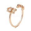 Brass Micro Pave Colourful Cubic Zirconia Open Cuff Rings for Women LS-RJEW-Z073-01G-02-1