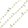Brass Curb Chains with Glass Charms CHS-P016-24G-1