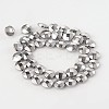 Electroplate Non-magnetic Synthetic Hematite Flat Round Bead Strands G-L368-05B-2