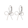 Bowknot Brass Leverback Earrings EJEW-A150-04B-P-4