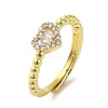 Rack Plating Brass Micro Pave Cubic Zirconia Adjustable Rings RJEW-H228-02G-02-1
