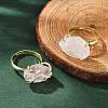 Natural Rose Quartz Finger Rings RJEW-B122-01G-06-1