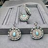 925 Sterling Silver Pave Dyed Synthetic Turquoise Diffuser Locket Pendants G-C276-02-3