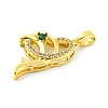 Brass Micro Pave Clear Cubic Zirconia Pendants KK-P263-05B-G-2