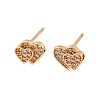 Brass Micro Pave Clear Cubic Zirconia Stud Earrings for Women EJEW-G428-25G-06-4