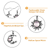 8 Sets 8 Colors Sun & Moon Glass Asymmetrical Earrings EJEW-FI0002-05-4