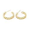 Brass Curb Chains Shape Stud Earrings EJEW-G312-09G-1