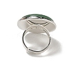 Natural Green Aventurine Round Adjustable Rings RJEW-K371-09S-13-4