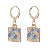 6 Pairs 6 Styles Square & Triangle & Flat Round Alloy Enamel Dangle Leverback Earrings EJEW-JE05239-2