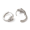 Cubic Zirconia Heart Hoop Earrings EJEW-Z019-07P-2