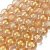 Frosted Transparent Glass Bead Strands GLAA-P065-10mm-02-2