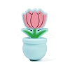 Flower Food Grade Silicone Focal Beads LS-SIL-A011-03B-02-1