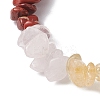 Chakra Natural Rose Quartz & Quartz Crystal & Red Jasper & Green Aventurine & Lapis Lazuli & Amethyst Chip Beaded Stretch Bracelets BJEW-JB10777-02-4
