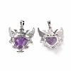 Natural Amethyst Pendants G-P496-04P-14-2