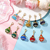 Angel Glass Beaded & Alloy Pendant Decorations HJEW-MZ00190-1