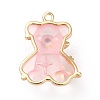 Transparent Resin Crystal Rhinestone Pendants KK-H438-04G-02-3