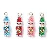 Easter Glass Seed Beaded Dwarf Pendants PALLOY-MZ01037-1