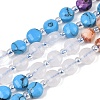Dyed Natural White Jade & Red Netstone & Quartz Crystal & K2 Stone & Synthetic Turquoise Beads Strands G-Z135-B03-2