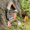 16Pcs 8 Styles Resin Owl Figurines DJEW-DR0001-09-7