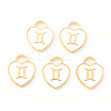Light Gold Plated Alloy Enamel Pendants LS-ENAM-R136-30-04-1